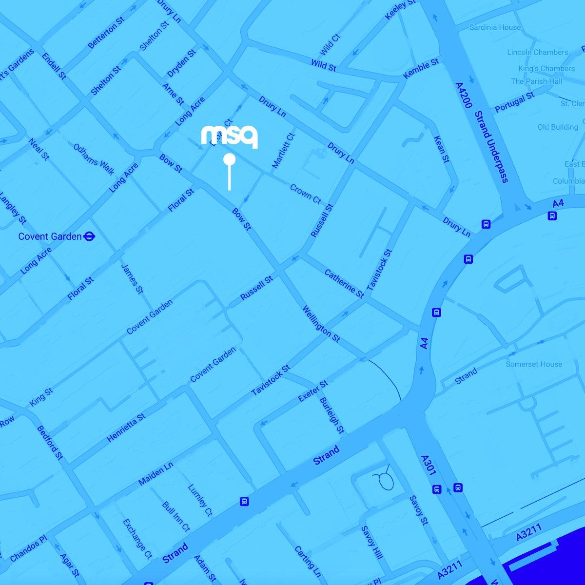 The MSQ office in London shown on a map